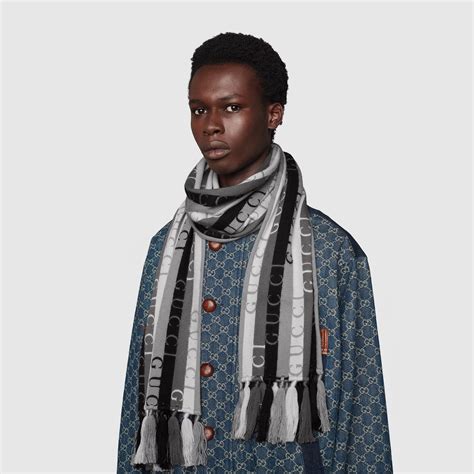 Gucci Stripe Wool Scarf on SALE 